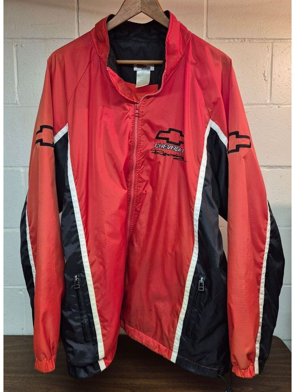 Racing Champions Chevrolet Racing NASCAR Jacket XL Red Black (Loose threads)